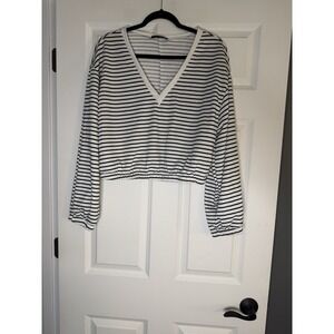 Maverick 2 Piece Lounge Wear Set Large Black White Stripe Nwot